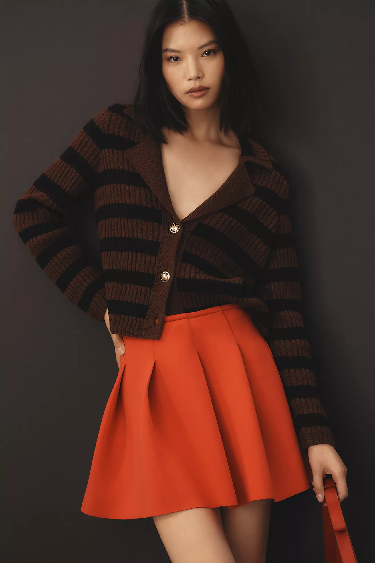 Maeve Pleated Scuba Mini Skirt | Anthropologie (US)