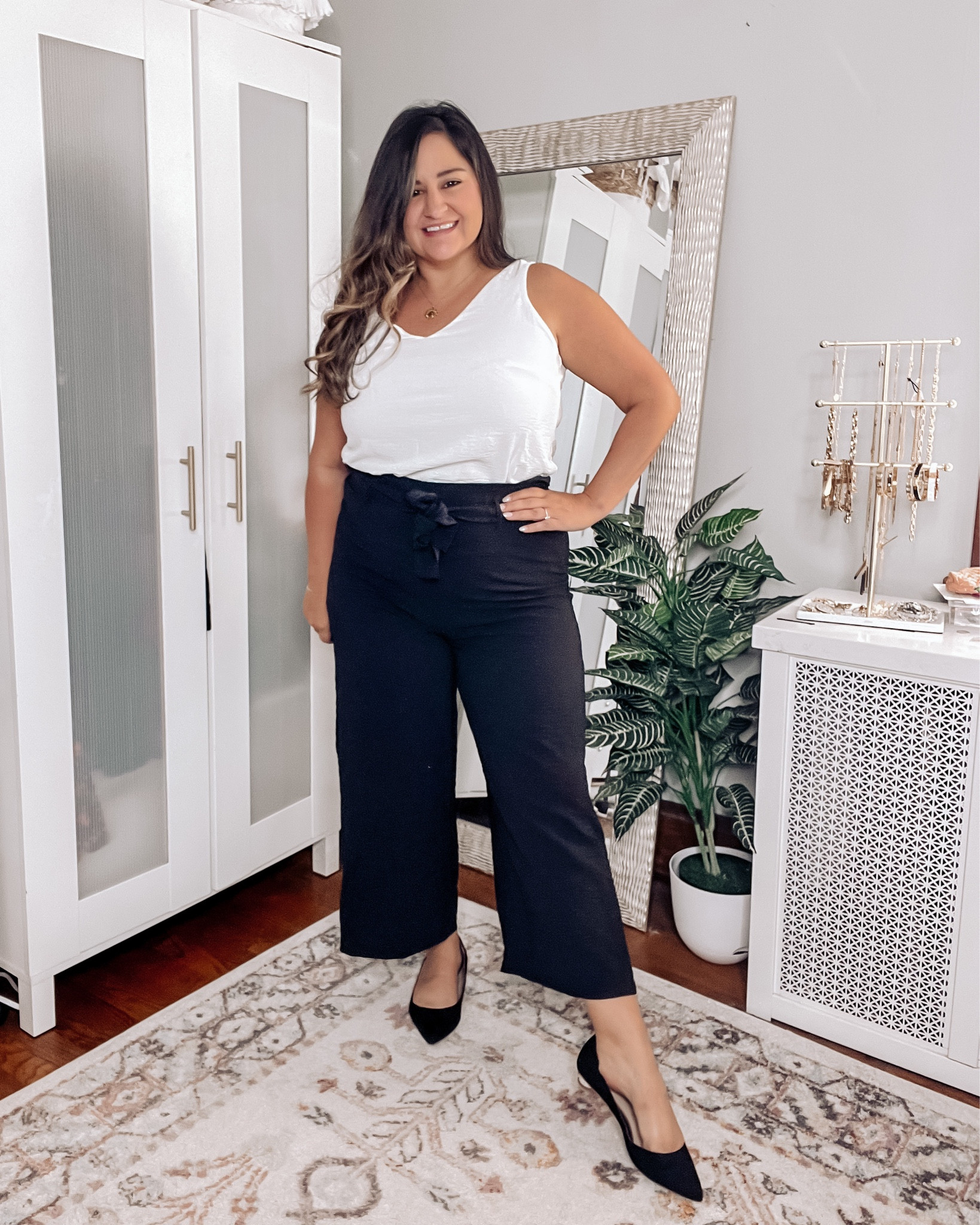 Work outfit, Amazon outfit, two piece set, wide leg pants, black flats, work shoes 

#LTKunder50 #LTKworkwear #LTKcurves