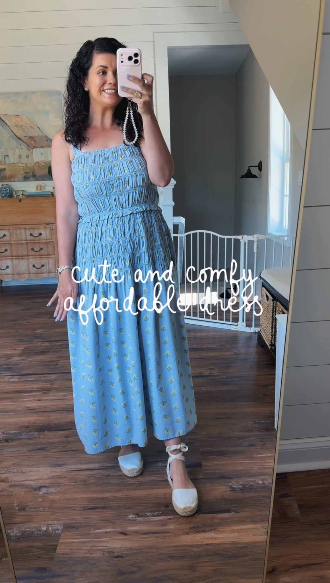 Y’all this dress is SO cute!!! 🌼🩵

It’s giving major Hill House nap dress vibes… but without the $200+ price tag 👏🏼 this one is only $40 and looks so similar!!

The smocked top is super stretchy and flattering, which makes it perfect for mamas who are pregnant, postpartum and/or nursing too 🙌🏼 also the midi length makes it perfect as a mama wether you are bending up and down picking up babies or chasing toddlers!! This dress is easy, comfy, and actually practical in every stage of motherhood 🌸

It’s flowy, feminine, and one of those throw-on-and-go pieces that still looks put together ✨ wear it to church, on vacation, or for summer photos… it’s just one of those dresses you’ll reach for over and over!!!

Such a good look for less and I’m obsessed 🫶🏼

#dress #dresses #dresslover #spring #springstyle #springfashion #springdress #summer #summerstyle #summerfashion #summerdress #mothersday #mothersdayoutfit #babyshower #style #fashion #church #brunch #preppy #preppystyle #grandmillenial #grandmillenialstyle #ladies #ladiesfashion #ladiesstyle #classic #classicstyle #chic #timeless #timelessstyle #sale #salealert #majorsale #deal #dealoftheday #target #targetstyle #targetfashion #targetdoesitagain #hillhouse #napdress #lookforless #desingerlookalike #affordable #affordablefashion #affordablestyle #budgetfriendly #budgetstyle #styleonabudget #momlife #momfit #momoutfit #everydaystyle 

#LTKmomlife #LTKSeasonal #LTKootd