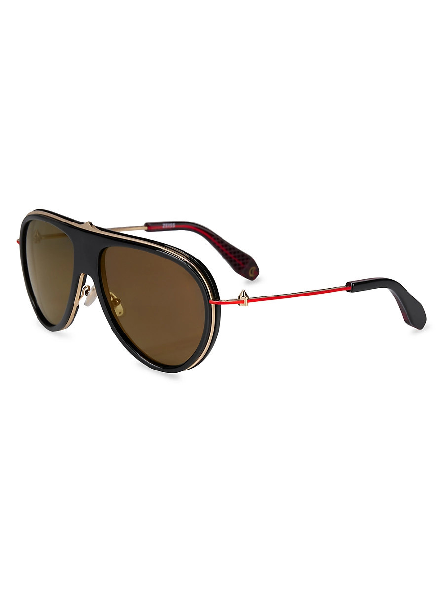 Women's Greggo 61MM Pilot Sunglasses - Shiny Black | Saks Fifth Avenue