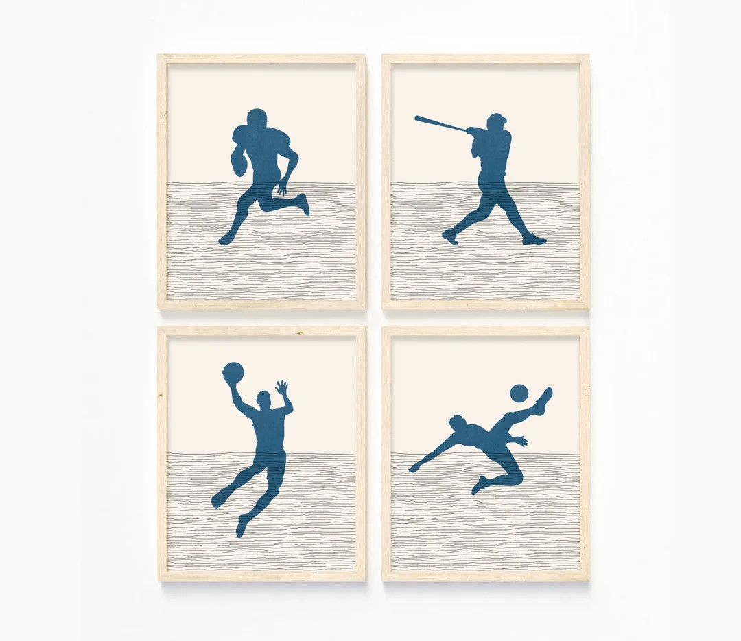 Sports Poster Boys Sports Pictures, Minimalist Sports Art Sports Wall Art Prints, Modern Sports A... | Etsy (US)