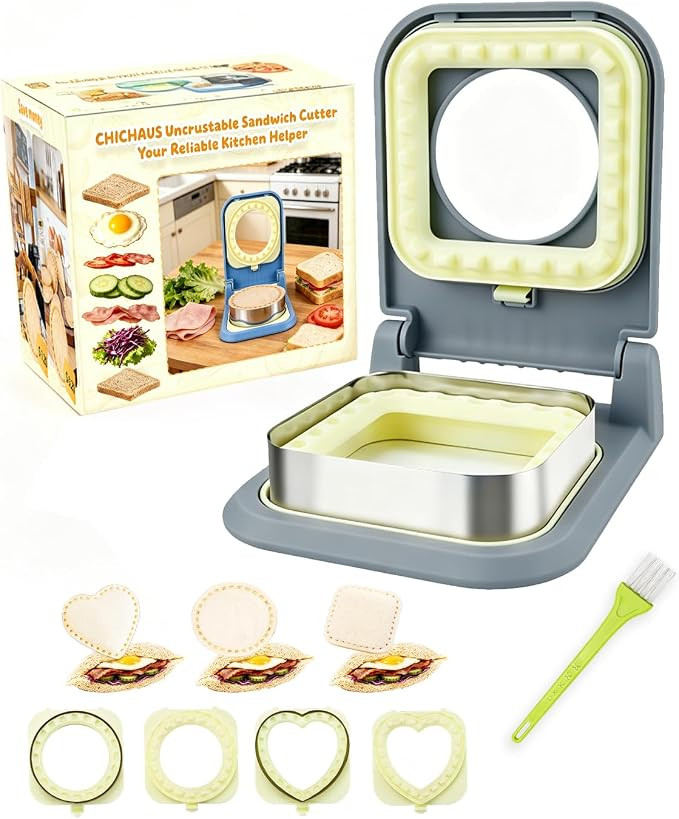 3-in-1 Uncrustable Sandwich Maker - Heart/Round/Square Crustless Sandwich Cutter & Sealer for Kid... | Amazon (US)