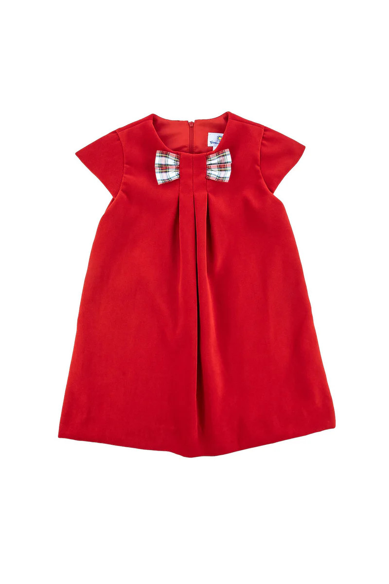 Velvet Dress With Pleat And Taffeta Bow | Florence Eiseman