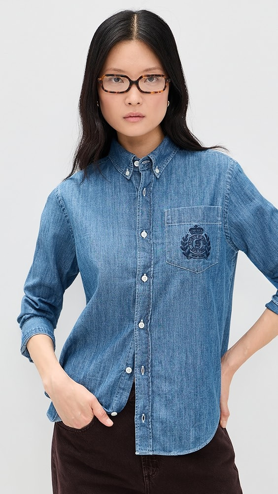 NY Crest Oversized Denim Shirt | Shopbop
