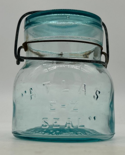Vintage squat pint "ATLAS E-Z SEAL" canning jar - light blue/sky blue | eBay | eBay US