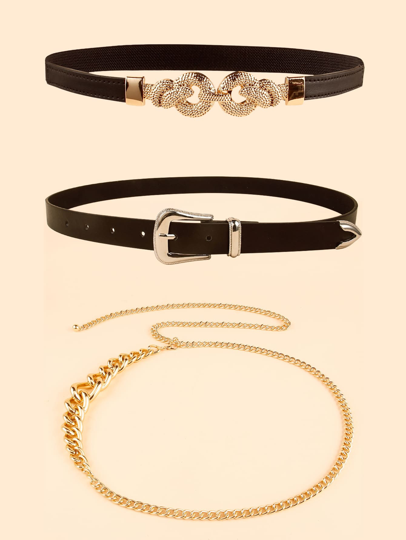 3pcs Plus Belt | SHEIN