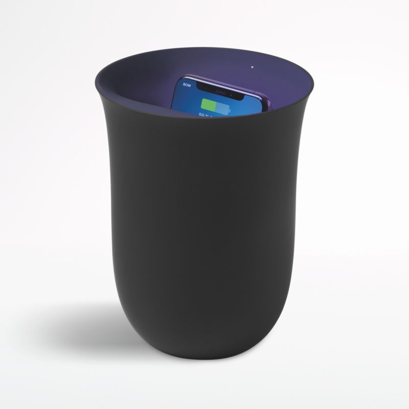 Lexon Black Oblio Wireless Charging Station with Built-in UV Sanitizer + Reviews | Crate & Barrel | Crate & Barrel