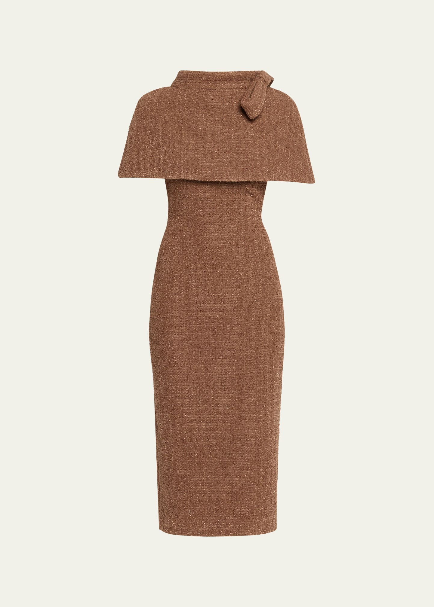 Badgley Mischka Shimmer Boucle Cape Midi Dress | Bergdorf Goodman