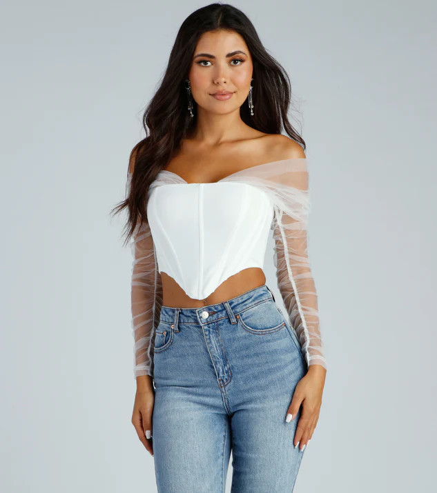 Chic Style Moment Cropped Corset Top | Windsor Stores