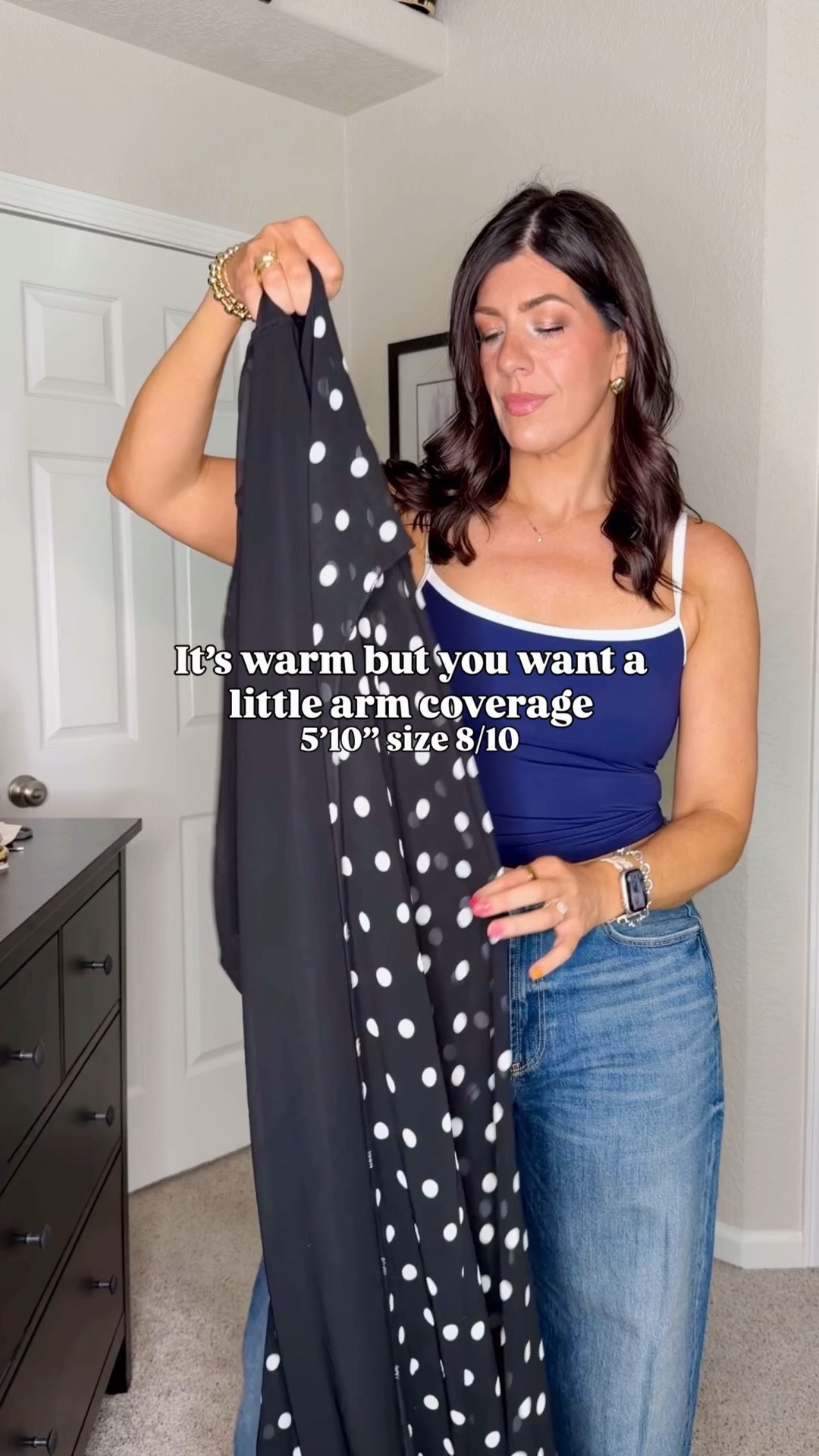 Easy arm coverage for summer 
In a large in dresses
8 regular jeans
29 curvy long linen pant
Medium top

#LTKSaleAlert #LTKMidsize #LTKOver40