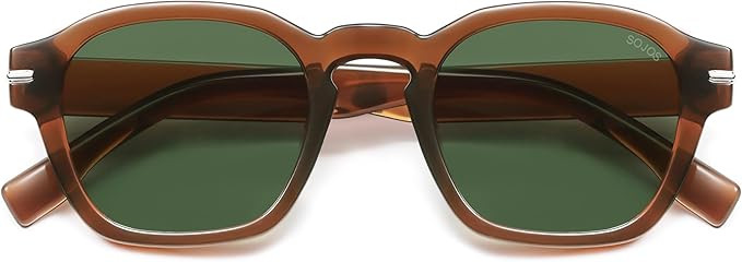 SOJOS Vintage Retro Square Polarized Sunglasses Men Standard Fit Trendy Womens Sun Glasses SJ2382 | Amazon (US)