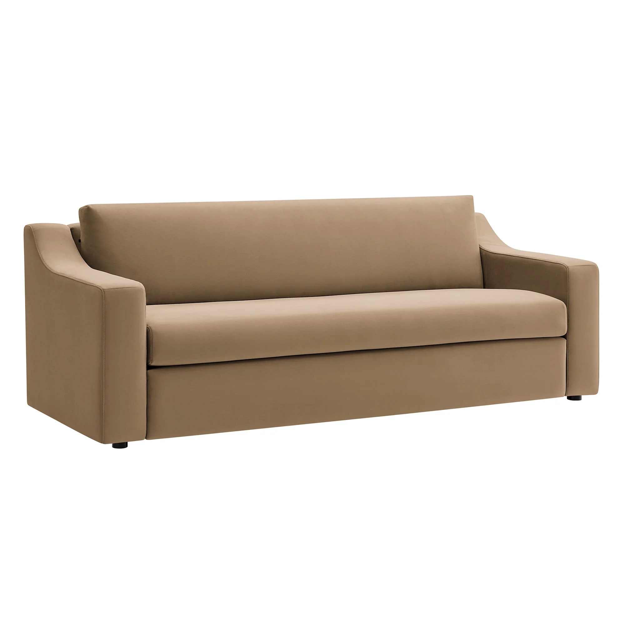 Modway Liora Performance Velvet Sofa in Taupe | Walmart (US)