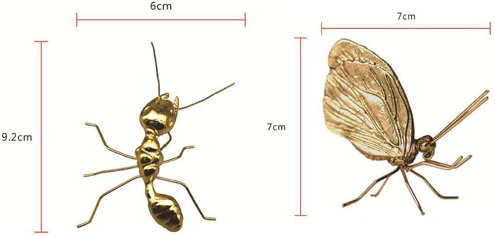 kekafu Gold Butterfly Sculpture Brass Animal Figurines Metal Desktop Ornament for Home Office Car... | Amazon (US)