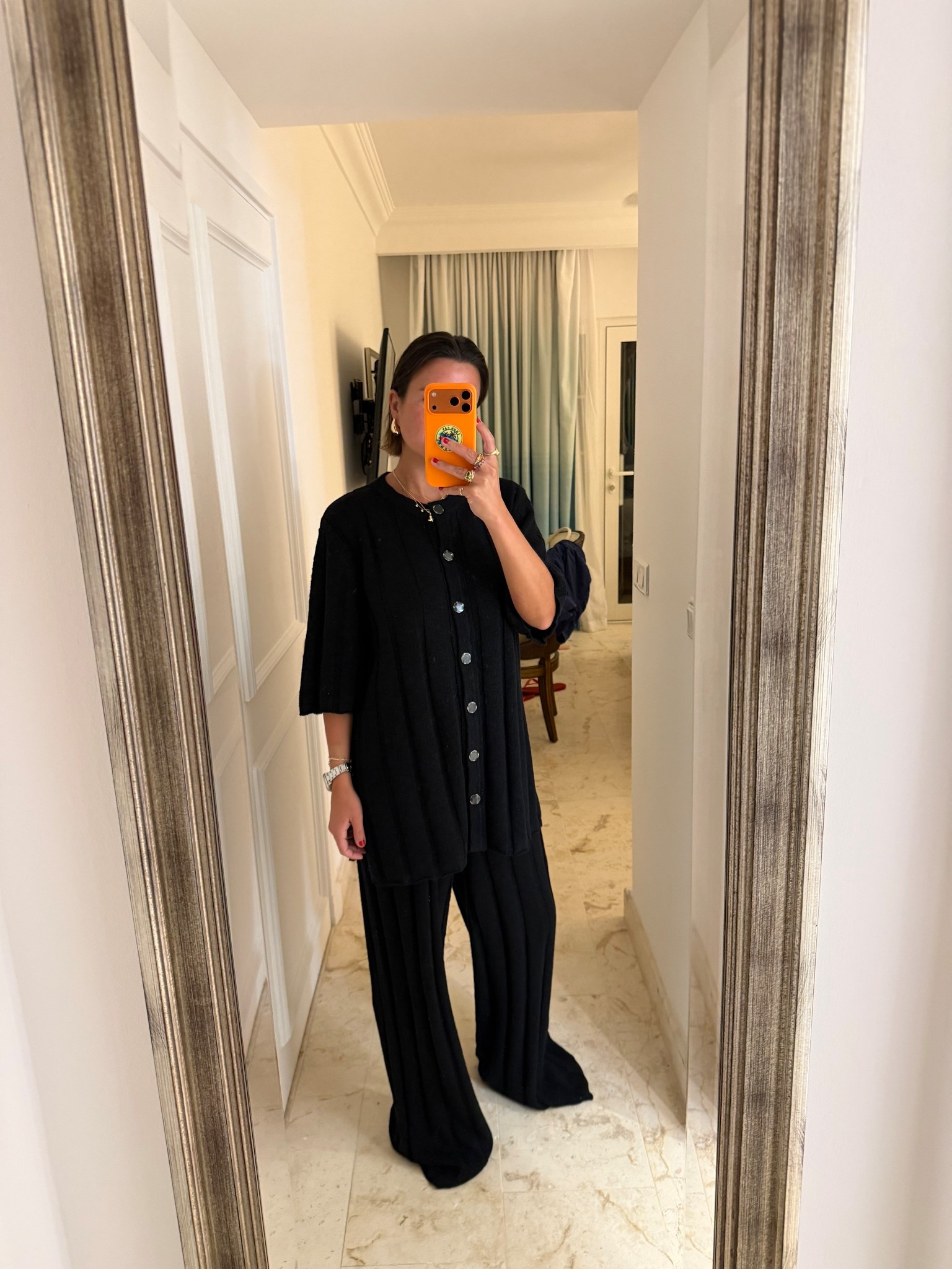 Black matching knit set!