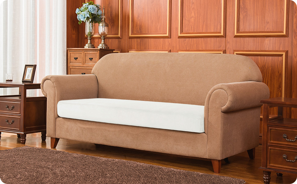 subrtex Velvet Cushion Covers Strech Couch Cushion Cover Cushion Slipcover for Chair Loveseat Sof... | Amazon (US)