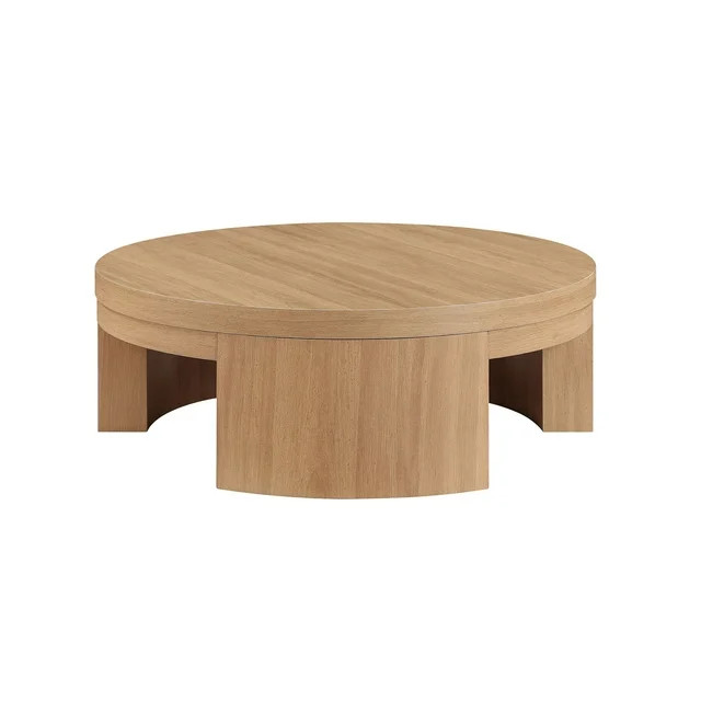 Beautiful Mod Round Coffee Table by Drew Barrymore, Warm Honey Finish | Walmart (US)
