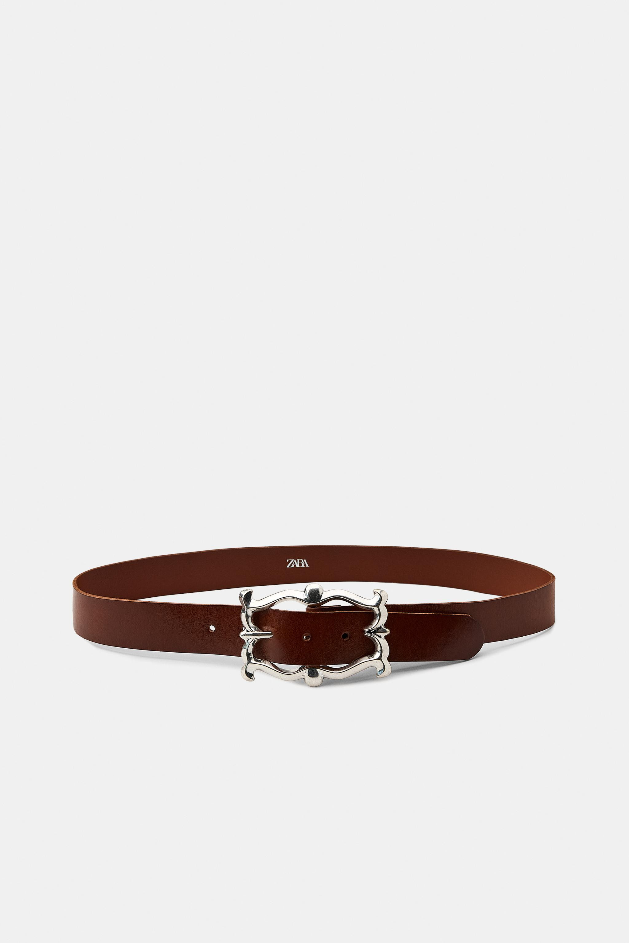 100% LEATHER BELT WITH ORGANIC BUCKLE | Zara UK