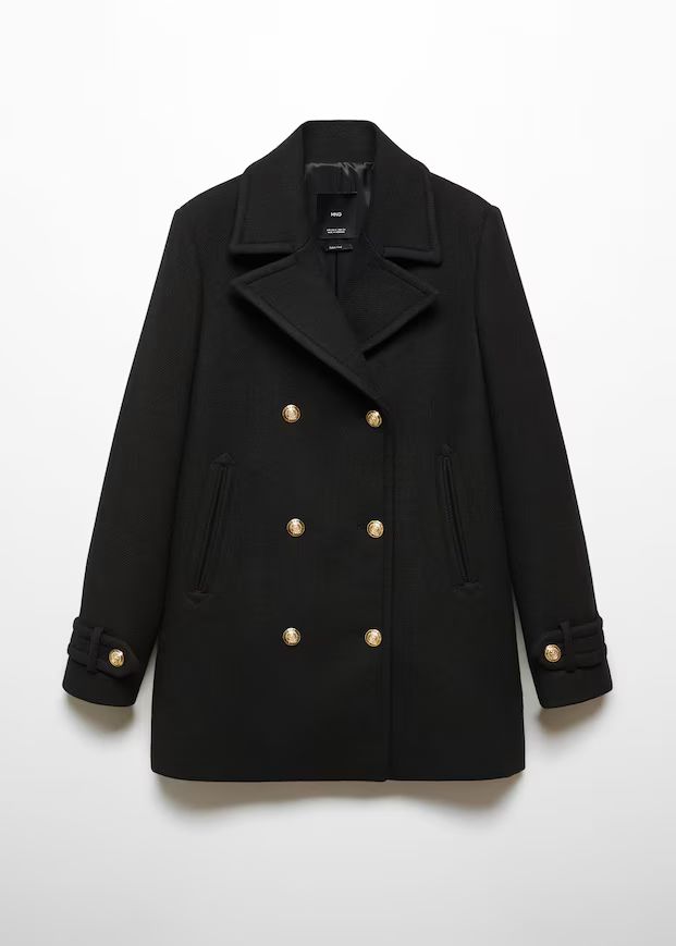 Wool coat with jewel buttons -  Women | Mango USA | MANGO (US)