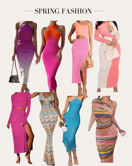 Spring dresses, spring outfit, pink dress, blue dress, pink two piece set, maxi dress, midi dress, blue dress 

#LTKfindsunder50 #LTKSeasonal #LTKSpringSale