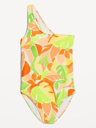 Printed One-Shoulder Swimsuit for Women | Old Navy (US)