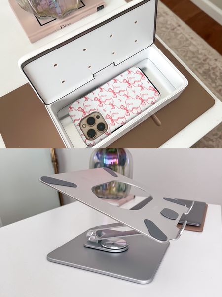 Sanitizer box & rotating laptop stand from Amazon 
