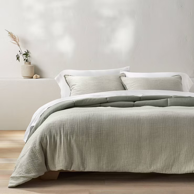Textured Chambray Cotton Comforter & Sham Set - Casaluna™ | Target