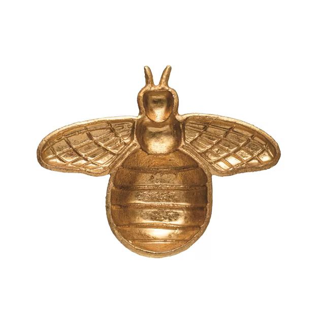 STORIED home Decorative Cast Iron Gold Bee Shaped Dish | Lowe's