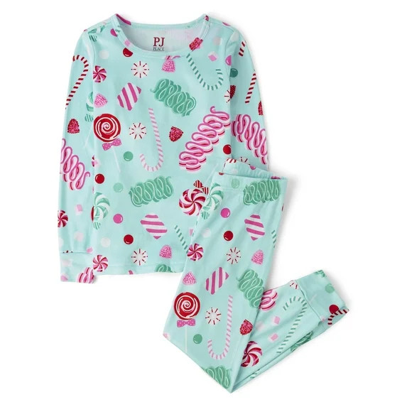 The Children's Place Girls Snug Fit Holiday Candy Velour PJs, Sizes 4-16 | Walmart (US)