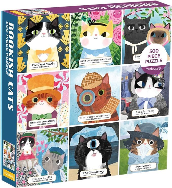 Abrams Bookish Cats 500 Piece Family Puzzle, Multicolor | Amazon (US)
