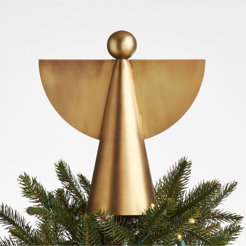 Brass Angel Christmas Tree Topper | Crate & Barrel | Crate & Barrel