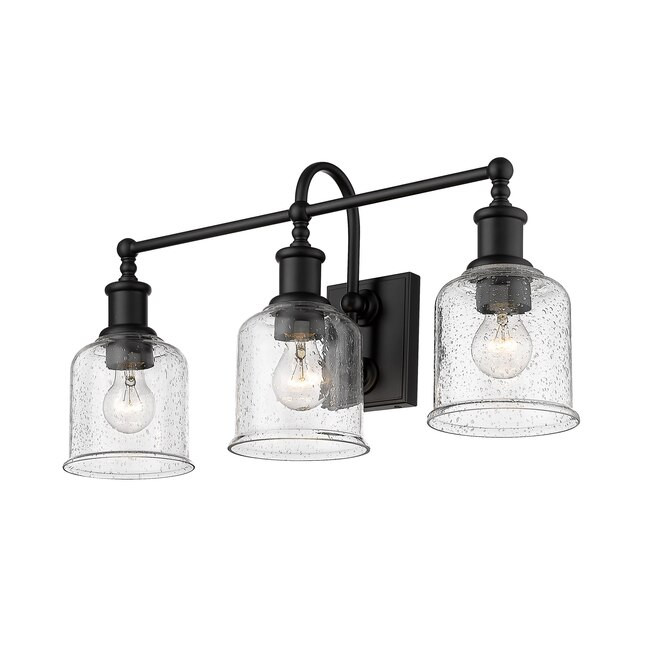 Z-Lite Bryant 24-in 3-Light Matte Black Industrial Vanity Light | Lowe's