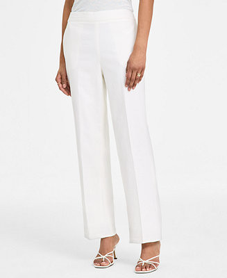 Women's High Rise Linen Pull-On Pants, Exclusively at Macy's | Macy's