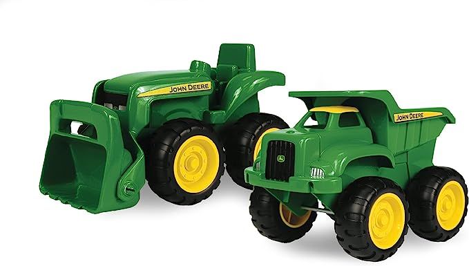 John Deere Sandbox Toys Dump Truck and Toy Tractor with Loader for Kids Aged 18 Months and Up, 6 ... | Amazon (US)