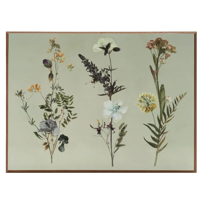 Crystal Art Gallery - Dried Flowers in Green Base Wooden Wall Art Farmhouse Decor - 12" x 16" | Walmart (US)