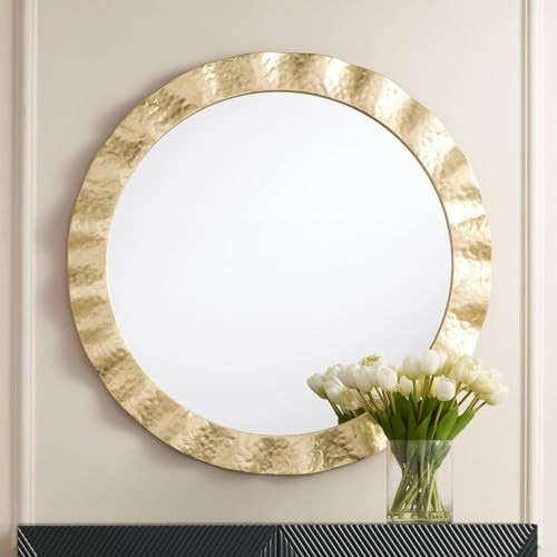 Uttermost Wave 32" Gold Round Wall Mirror | Amazon (US)
