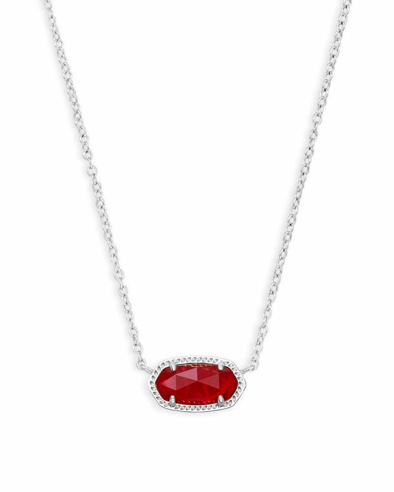 Elisa Silver Pendant Necklace in Ruby Red | Kendra Scott