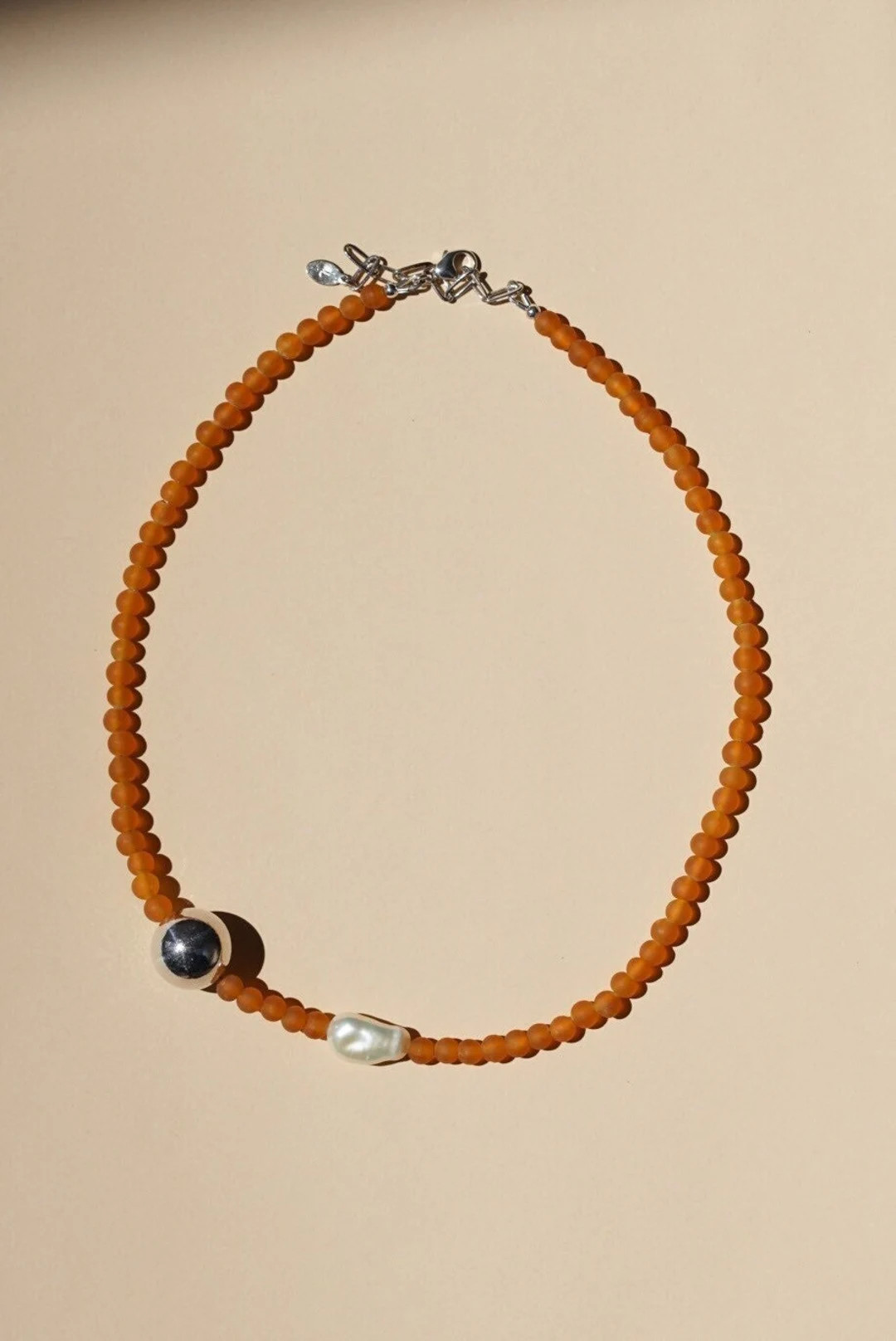 Orange Necklace Statement Unique Necklace Bead Big Beaded Choker Layering Necklace Colorful Boho ... | Etsy (US)