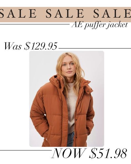 Puffer jacket on major sale at American Eagle!

Winter outfit, winter coat, winter jacket, sale

#LTKSeasonal #LTKSale #LTKFind