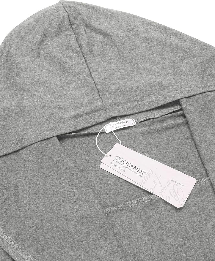 COOFANDY Long Hooded Cardigan Ruffle Shawl Collar Open Front Lightweight Drape Cape Overcoat with... | Amazon (US)