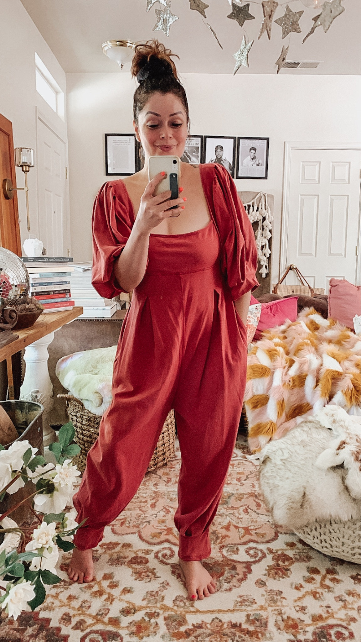 Free people 
Jumpsuit 
Comfortable outfit
Bump friendly 
Wearing a size small


#LTKStyleTip #LTKBump #LTKSaleAlert