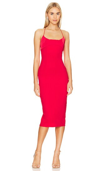 Starling Midi Dress in Deep Red | Revolve Clothing (Global)