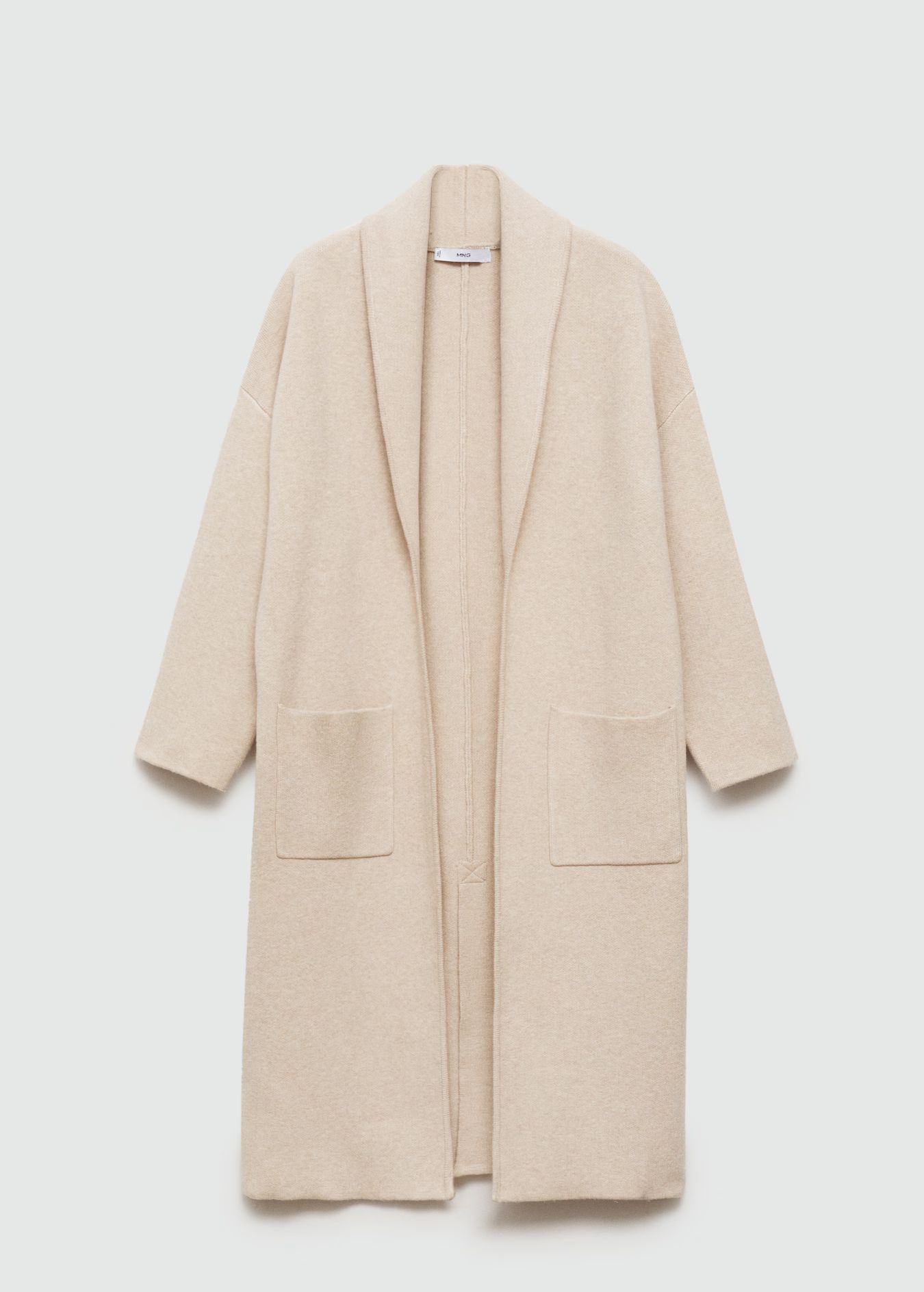 Oversized knitted coat with pockets - Woman | MANGO USA | MANGO (US)