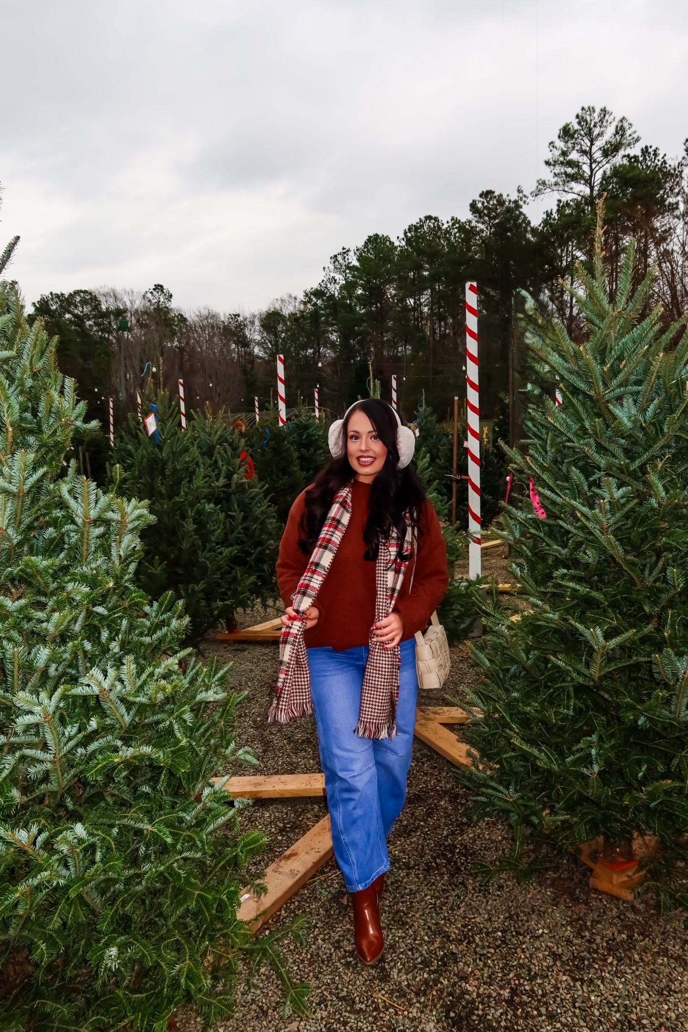 wearing a medium in the Amazon super soft sweater and a medium in these tapered boyfriend jeans! Earmuffs and scarf make this look complete! #founditonamazon a perfect winter look! 

#LTKHoliday #LTKFindsUnder50 #LTKSaleAlert