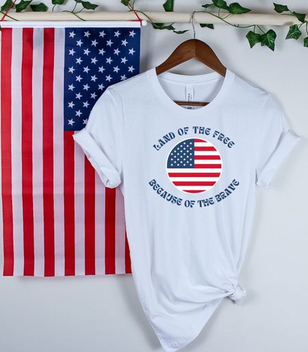 Land of the free because of the brave // 4th of July T-shirt, 4th of July outfit, 4th of July 

#LTKFind #LTKSeasonal