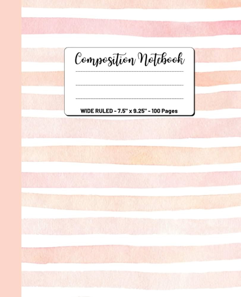 Pink Wide Ruled Composition Notebook: Pink Striped Aesthetic Composition Notebook for back to sch... | Amazon (US)