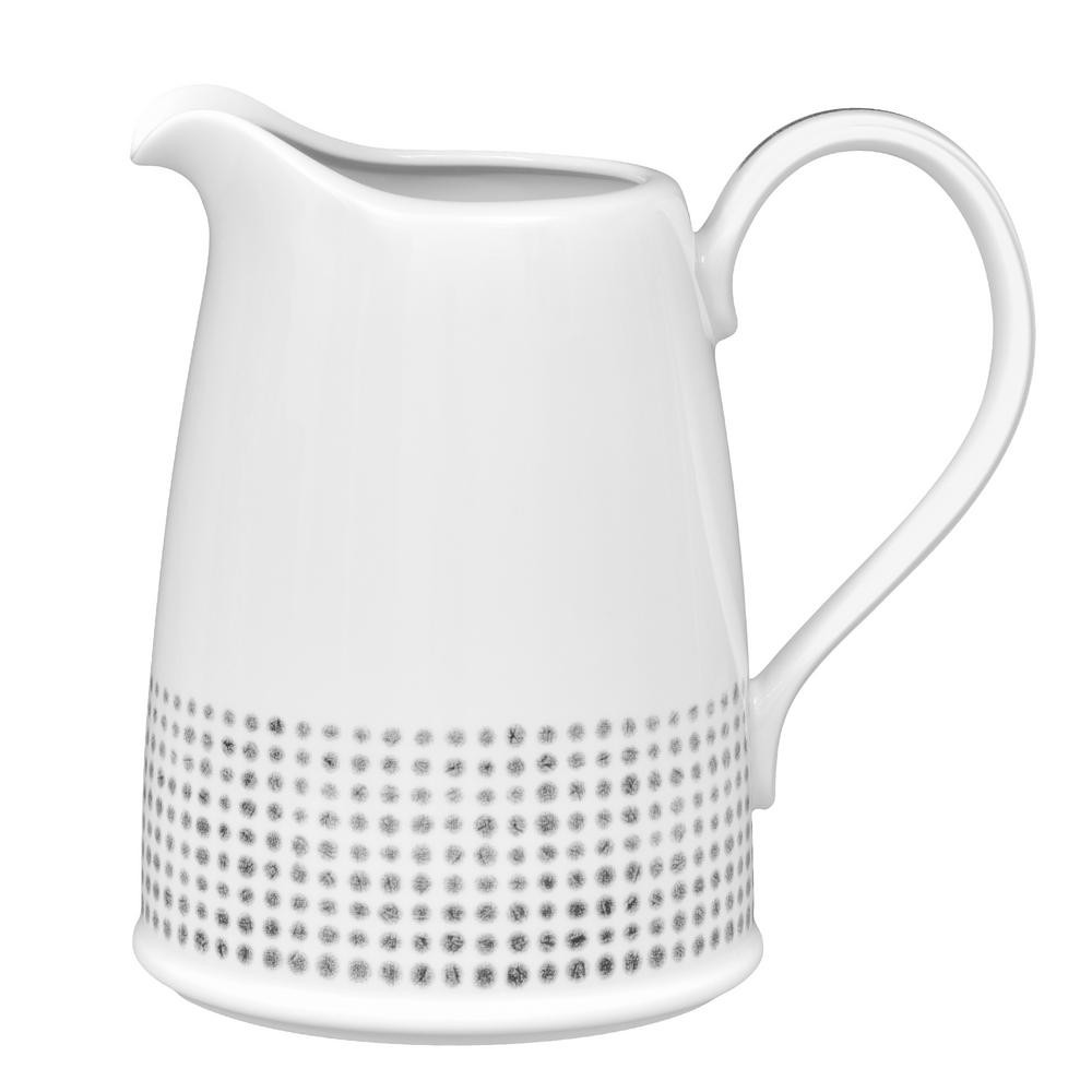 Noritake Grey/White Hammock Porcelain Pitcher 2 Qt. | The Home Depot