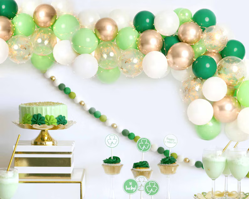 St Patrick's Day Themed 1st Birthday Balloon Garland DIY | Etsy | Etsy (US)