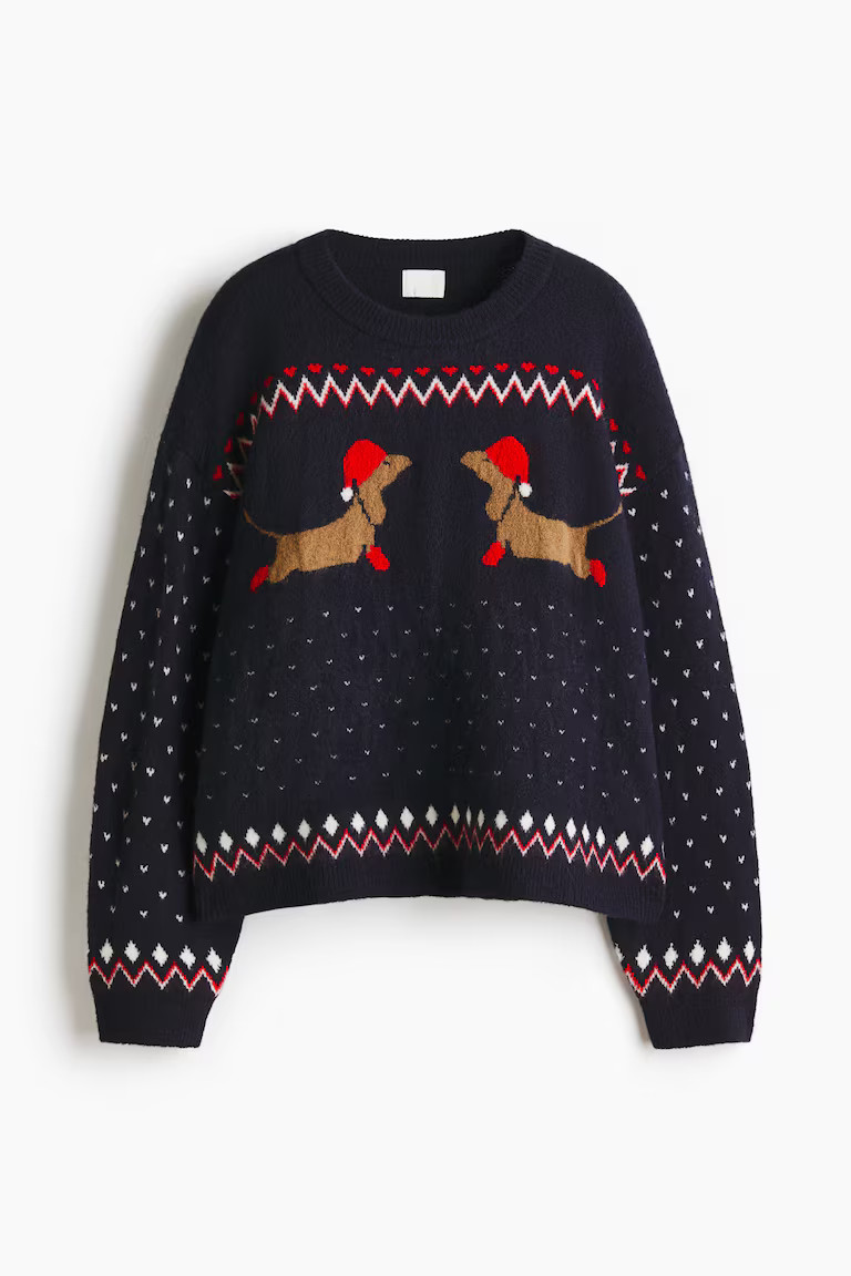 Oversized Jacquard-Knit Sweater | H&M (US + CA)