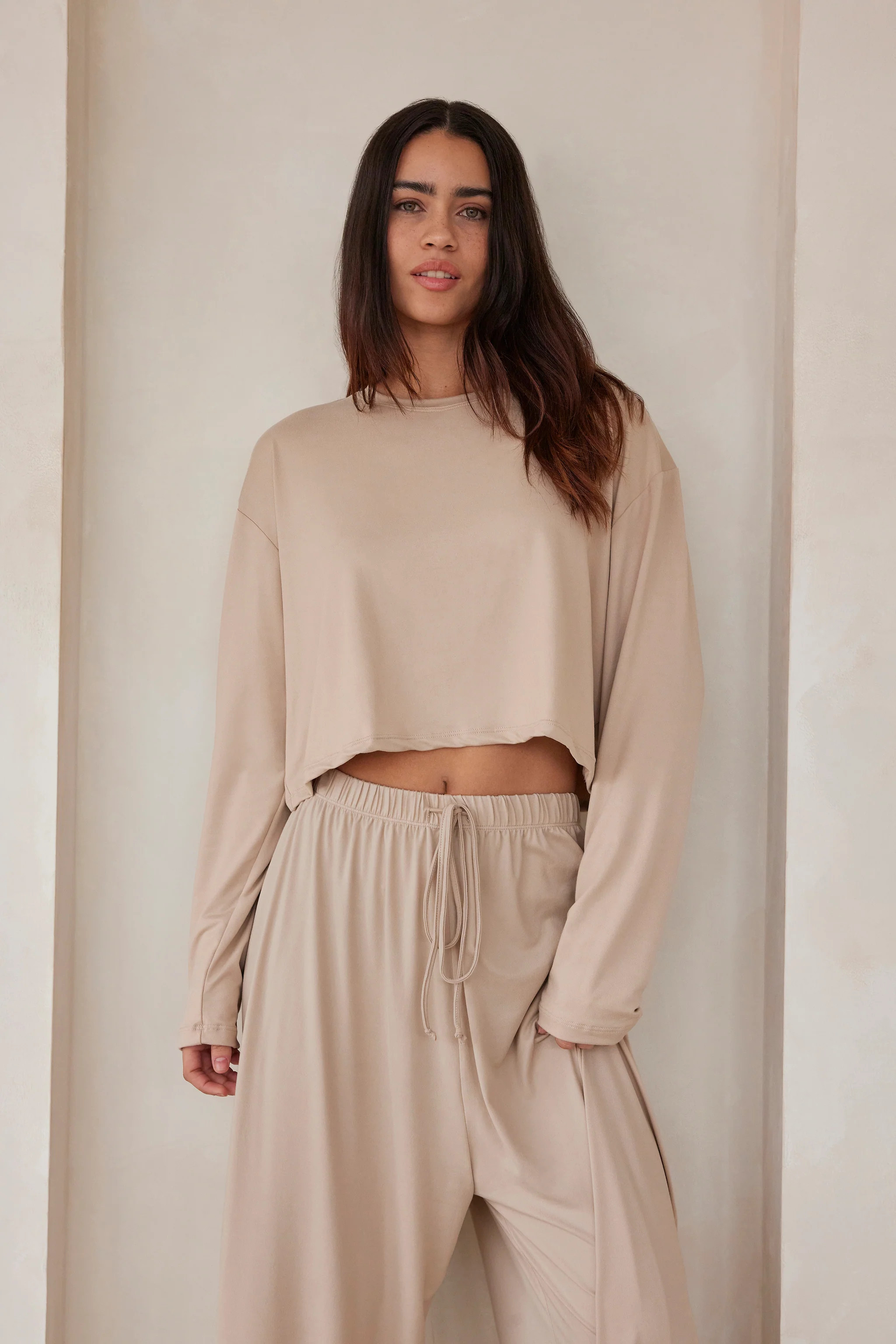 The Cloud Long Sleeve Crop Tee | BUMPSUIT