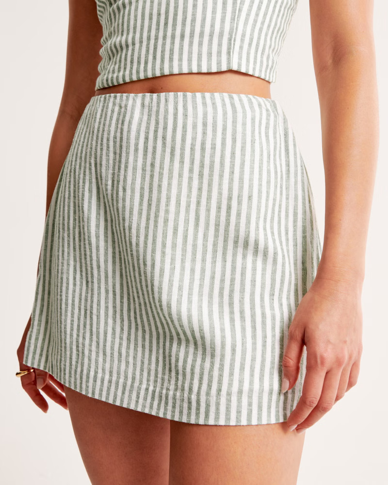 Women's The A&F Scarlett Linen-Blend Mini Skort | Women's New Arrivals | Abercrombie.com | Abercrombie & Fitch (US)